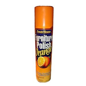Power House Furniture Polish Spray Orange 10 oz discontinued Slightly Used, Rare